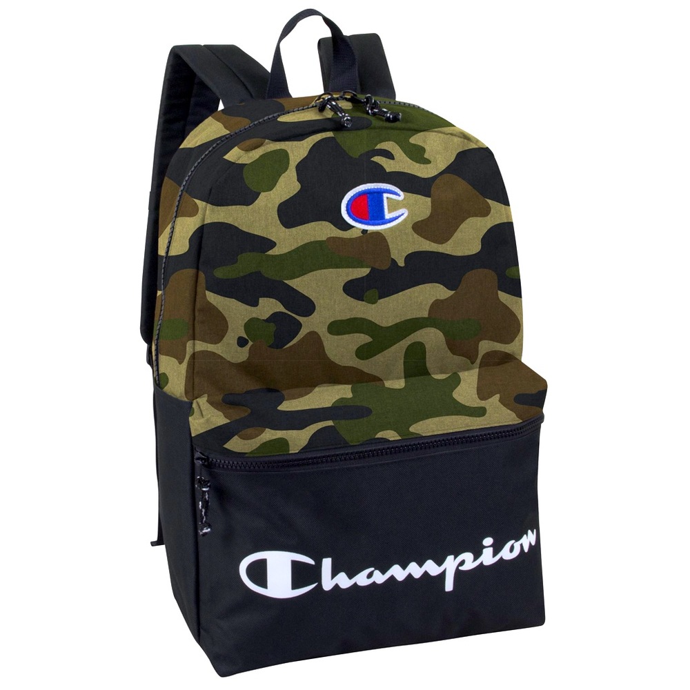 Champion camouflage manuscript backpack